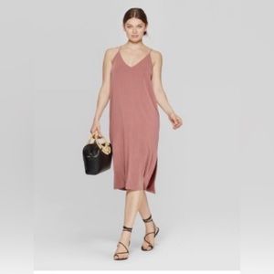 Mauve midi slip dress